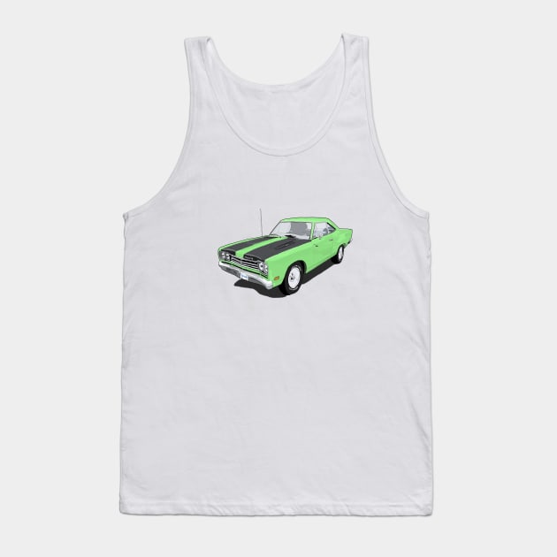 Lime Green Car Tank Top by curtskartoons